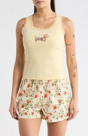Vinyl Icons Rib Dog Graphic Tank in Yellow at Nordstrom Rack, Size X-Small