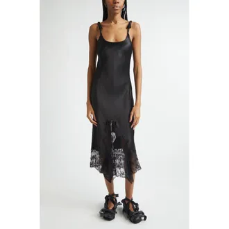 Collina Strada Cypress Painted Daisy Lace Trim Slipdress in Black at Nordstrom, Size Medium