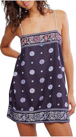 Free People Bali Take Me With You Mini Dress Womens Dress Indigo Combo : LG (Womens 12-14), Cotton/Linen/Rayon