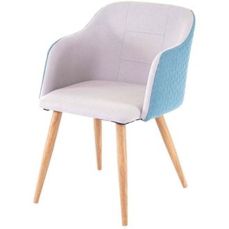 Hhg Non utilizzato] Sedia poltroncine eleganti HHG 237 design retro anni 50 metallo tessuto grigio azzurro