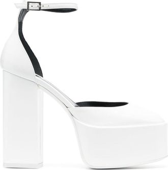 PARIS TEXAS 130mm Jane platform pumps - women - Calf Leather/Calf Leather/Calf Leather - 39 - White