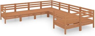 vidaXL Juego Muebles De Jard&iacute;n 8 Piezas Madera Maciza Pino Marr&oacute;n Miel Vidaxl