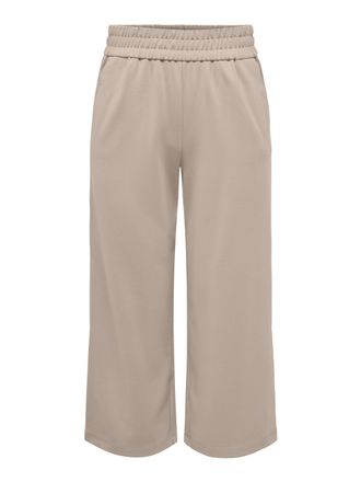 Only Jogger Pants ONLY ONLPOPTRASH-SUKI LIFE MW CULOTTE PNT, Damen, Gr. XS (34), N-Gr, beige (pure cashmere), Milano Rib, Obermaterial: 63% Viskose, 32% Ny