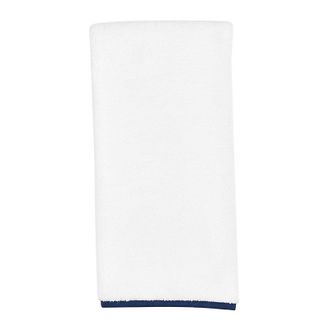 Ballard Designs Suzanne Kasler Trimmed Towel Collection - Indigo, Set/2 Washcloths - Ballard Designs