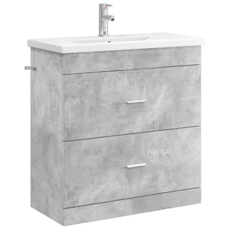 vidaXL Juego De Muebles De Ba&ntilde;o Gris Hormig&oacute;n 81 X 40 X 84,5 Cm Vidaxl