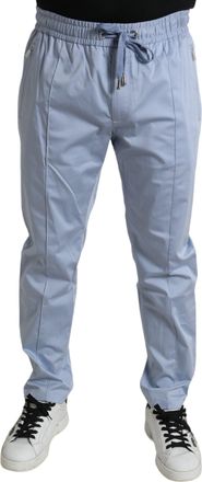 Dolce & Gabbana Light Blue Cotton Stretch Jogger Mens Pants