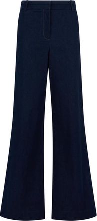 Veronica Beard Crue Wide-leg Denim Pant - Dames - Loose Fit Jeans - Blauw - S - Denim - Jeans