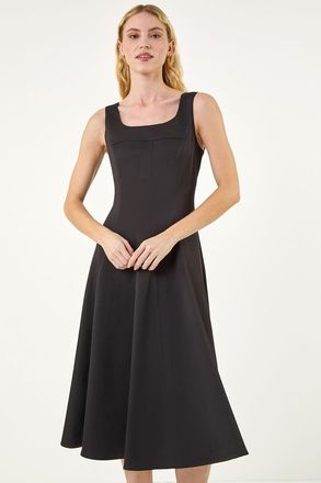Roman Square Neck Midi Dress