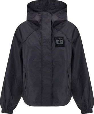 Ganni Zwarte Nylon Shell Jacket