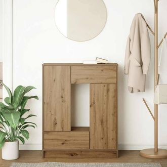 Berkfield Home Sideboard with Drawers & Doors Artisan Oak 73x31x90 cm in Brown | Size: 73 x 31 x 90 cm