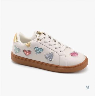 Kurt Geiger Womens Mini Lane Love Lace Sneaker In White / Rainbow