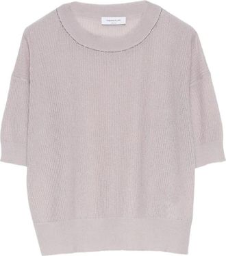 Fabiana Filippi Rondgebreide kleding - Dames - Ronde hals truien - Roze - XL - Truien & Vesten