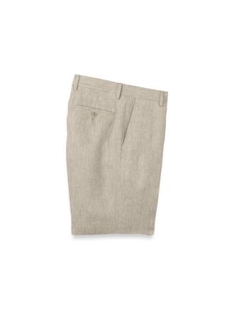 Paul Fredrick Linen Chambray Twill Flat Front Shorts