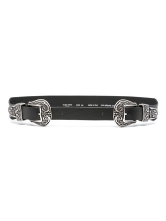 Golden Goose Black Calfskin Buckle Belt