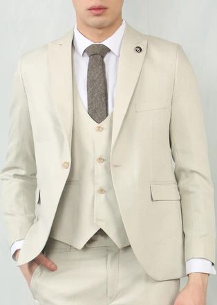 TruClothing 3 Piece Suit Tailored Fit Wedding Prom Formal Textured