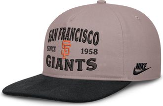 Nike San Francisco Giants Cooperstown Pro Nike Mens MLB A-Frame Adjustable Hat in Brown | NB1B0KJ7G83-HG2