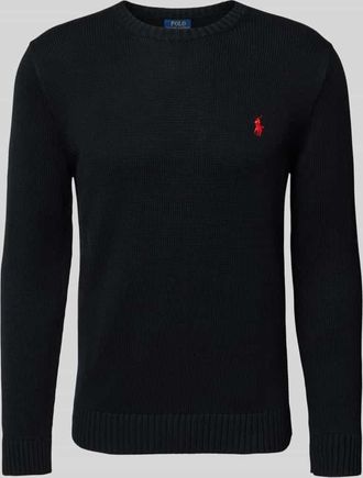 Polo Ralph Lauren Strickpullover mit gerippten Abschlüssen in Black, Größe XXL