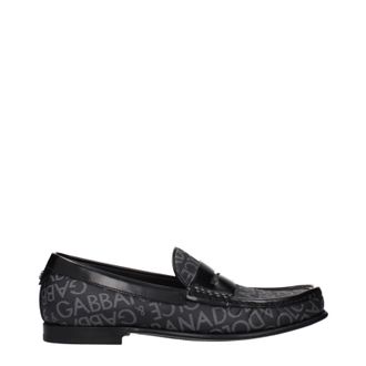 Dolce & Gabbana Dolce&Gabbana Herrens Slipper Stoff Schwarz/Grau
