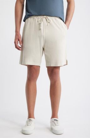 Alex Crane Caza Featherweight Knit Organic Cotton Drawstring Shorts in Cream at Nordstrom, Size Xx-Large
