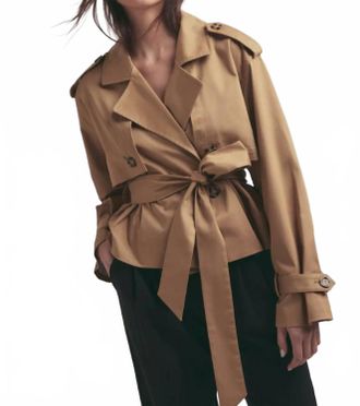 Favorite Daughter Cropped Charles Trench Coat In Sand