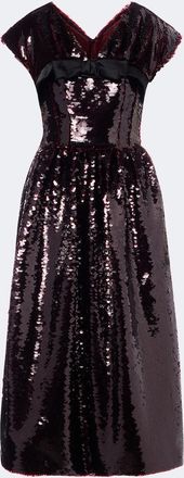 Simone Rocha Abito da cocktail con fiocco e paillettes