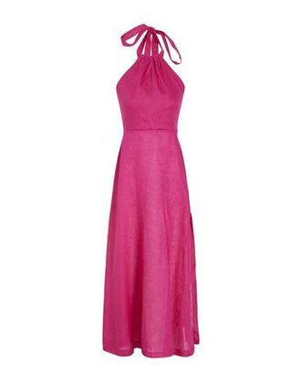 8 by YOOX LINEN HALTER LONG DRESS