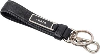 Prada Pre-owned Accessories, female, Black, Size: ONE SIZE Pre-owned Leather Key-holder
