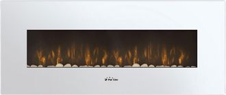 Purline Purline - Chimenea El&eacute;ctrica Panor&aacute;mica Con Luz Led Ambiental Y Panel Frontal Blanco