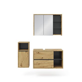 Vicco Conjunto De Muebles De Ba&ntilde;o Viola, Marr&oacute;n, 3 Piezas