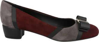 Ferragamo Vara Suede Patchowrk Pumps