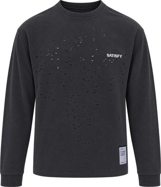 SATISFY Aged Black Mothtech Microhole Long-Sleeve T-Shirt