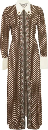 Chlo&eacute; Abito midi a pois - Marrone