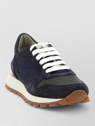 Brunello Cucinelli active sneakers contrasting sole mesh suede