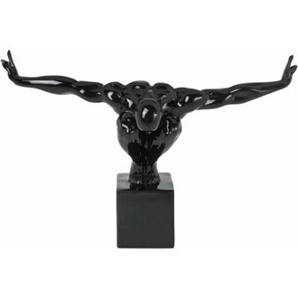 Kare Design Kare - Design Oggetto Decorativo Athlete, Nero, piccolo, Fatto a Mano, estetico, artistico, Base in Marmo, 29x43x15 cm (a/l/p)