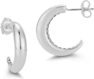 Chloe and Madison Tapered Hoop Earrings in Silver at Nordstrom Rack