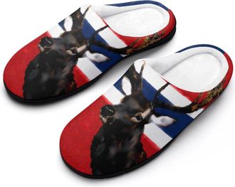 Generic Norway Flag Norwegian Elk Mens Slippers Slip On Comfortable Fleece Cotton House Shoes Winter