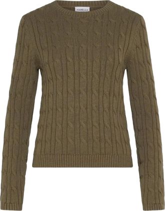 Marella Calibri cable-knit sweater - women - Wool/Cotton - L - Green