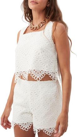 Trina Turk Albi Lace Crop Top in Whitewash at Nordstrom, Size 12