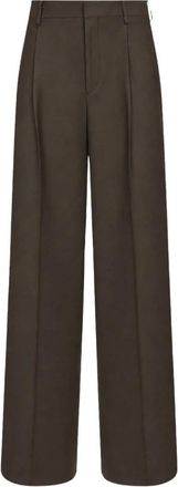 Tagliatore Eileen Wijde Broek - Dames - Wijde Broeken - Bruin - M - Wol - Broeken