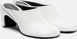 Dries Van Noten 65 debossed leather mules