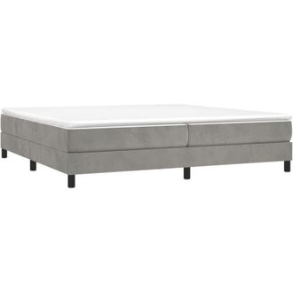 vidaXL Vidaxl - Cama Box Spring Con Colch&oacute;n Terciopelo Gris Claro 200x200 Cm
