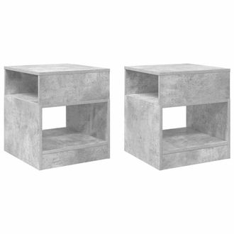 vidaXL Mesa Auxiliar 2 Pcs Gris Concreto 40,5 X 40 X 45 Cm Vidaxl