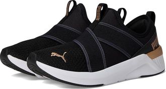 Puma Softride Harli Slip-On Cross Training Shoes Womens Running Shoes PUMA Black/PUMA White/PUMA Gold : 10.5 B - Medium, Synthetic
