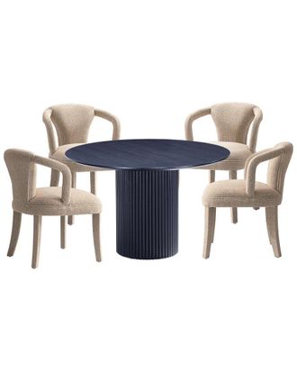 Manhattan Comfort Modern Round Dining Table & Chairs Set