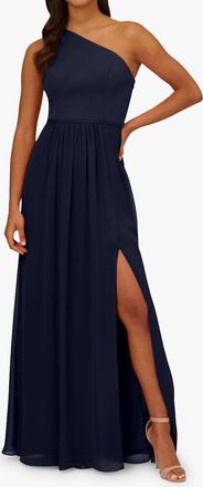 Adrianna Papell One Shoulder Dress In Blue