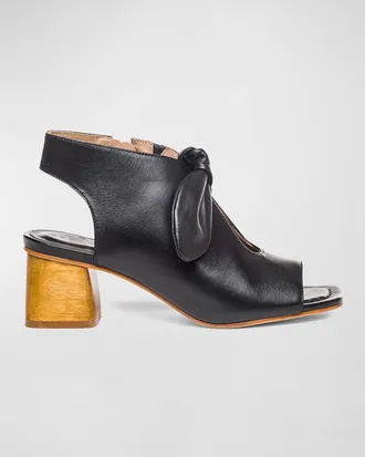 Bernardo Lizzie Leather Knot Zip Sandals