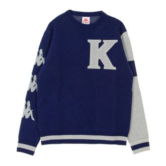 Kappa Rondgebreide trui - Heren - Ronde hals truien - Blauw - S - Wol - Truien & Vesten