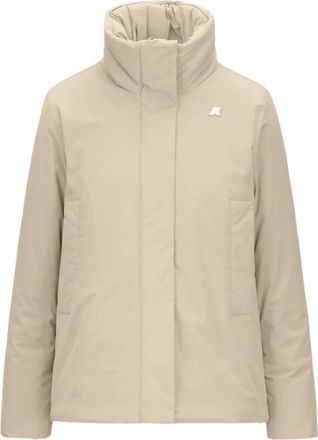 K-Way Stijlvolle Parka Jas voor Buitenavonturen - Dames - Parka Jassen - Beige - M - Polyester - Jassen