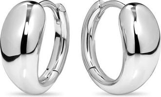 Devata Teardrop Hoop Earrings in Rhodium Plated Sterling Silver at Nordstrom