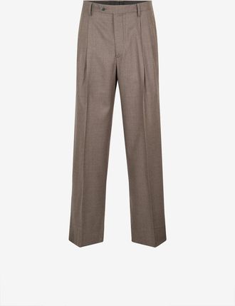 Auralee Gerade Bundfaltenhose aus Wollvelours